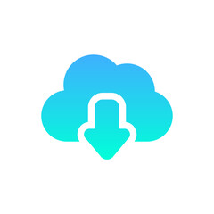 download flat gradient icon