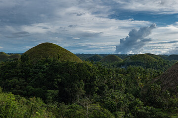 Fototapeta na wymiar Chocolate hills on the island of Bohol, Philippines