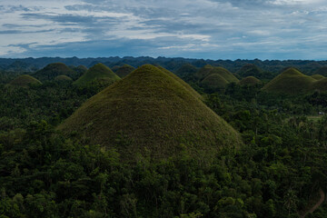 Chocolate hills on the island of Bohol, Philippines