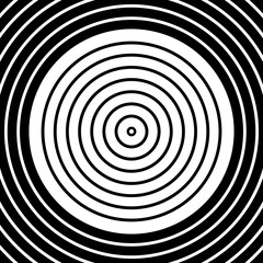 Circle Lines Pattern. Abstract Geometric Black and White Background.