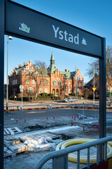 sight of Ystad for station, Skane regione, Sweden