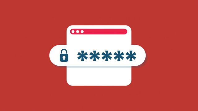 browser with unlocked password notification,  concept of login or signin icon.motion animation.