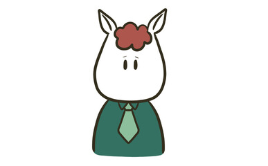 悲しそうな馬のビジネスマン