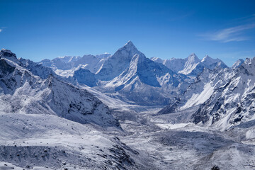 Fototapeta na wymiar Beautiful ama dablam view point from chola pass (EBC, Nepal, Himalaya)