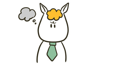 モヤモヤする馬のビジネスマン