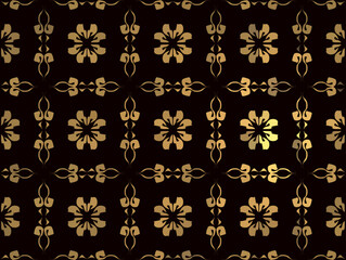vector floral gold ornament on a black background