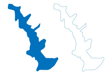Lake Sary-Chelek (Kyrgyzstan, Kyrgyz Republic) map vector illustration, scribble sketch Sary Chelek or Sarychelek map