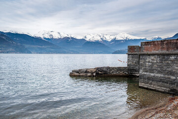 beautiful sight of winter lake of Como