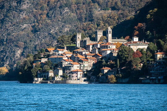beautiful view of Corenno Plinio, Como lake, Italy