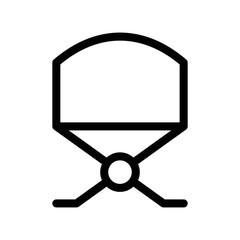 Director chair line icon isolated on white background. Black flat thin icon on modern outline style. Linear symbol and editable stroke. Simple and pixel perfect stroke vector illustration.