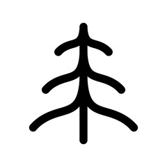 Pine line icon isolated on white background. Black flat thin icon on modern outline style. Linear symbol and editable stroke. Simple and pixel perfect stroke vector illustration.