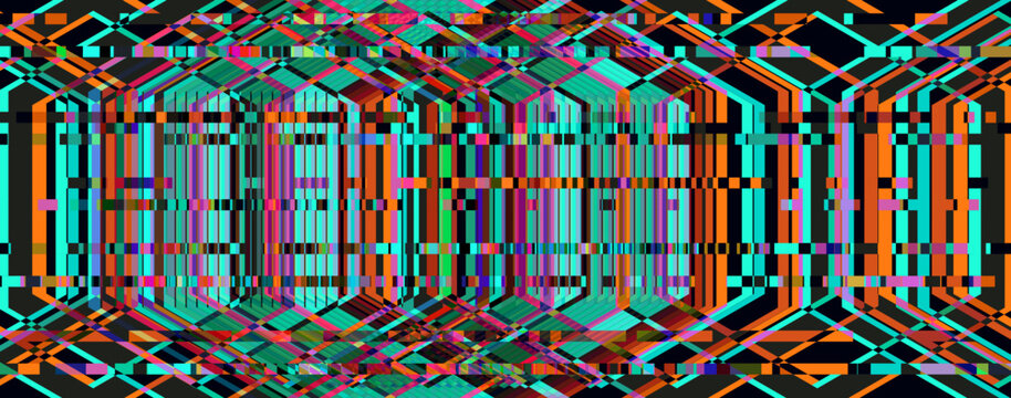 Background in glitch style. Interference graphic image. Vector design 