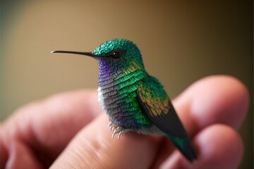 Hummingbird is the smallest bird on the planet on hand abstraction, Generative AI