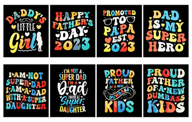 Obraz premium Father's day t shirt design Bundle, dad t shirt design set