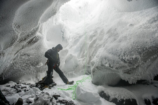 Inside Mamoth Cave on Mount Erebus, Antarctica.