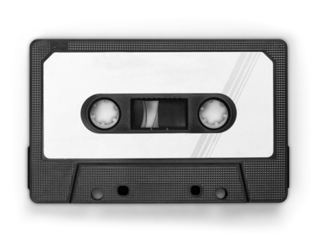 Old retro audio cassette tape 1980s