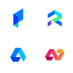 Abstract Modern Logo. Colorful initials Logo Concept