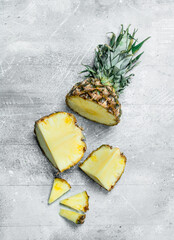 Sliced fresh pineapple.