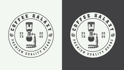 Set of vintage retro coffee emblem, logo, badge, label. mark, poster or print. Monochrome Graphic Art. Vector