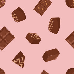 Vector seamless pattern with sweets