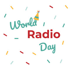 Vector illustration for world radio day in flat style. 