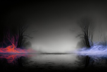 Fototapeta na wymiar smoke with empty center. Dramatic smoke or fog effect for spooky Halloween background 