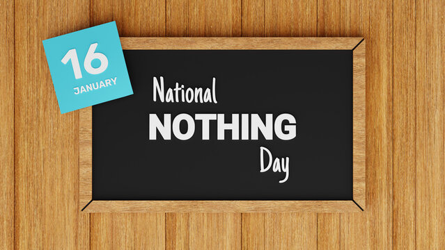 National Nothing Day celebration concept background, Celebrating the day for Nothing, Suitable for poster, cover, web, social media banner, 3D rendered