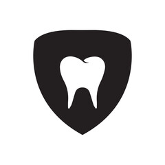 shield tooth logo icon illustration