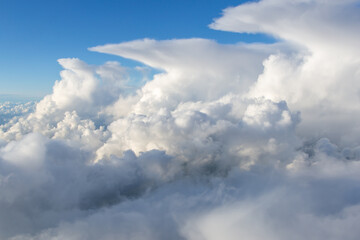 A line of thunderstorms seen from the air