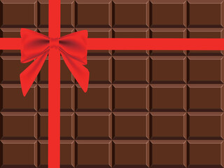 リボンのついた板チョコ
