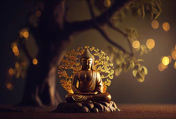 Foto op Canvas Happy buddha golden day , Phra Phuttha Maha Suwanna Patimakon , Phra Sukhothai Traimit , In Japan known as Rohatsu and Buddhists generative ai      © Hassan