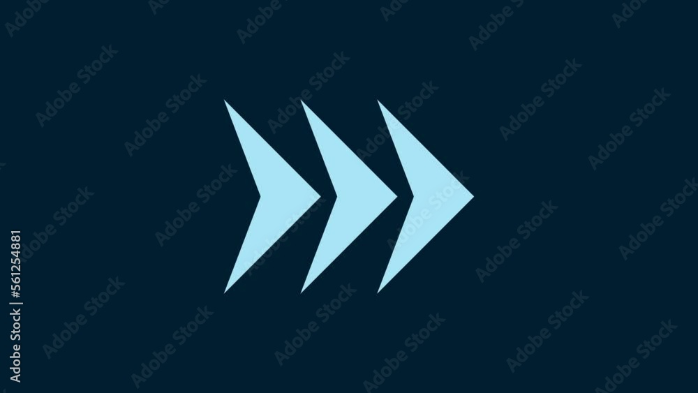 Poster white arrow icon isolated on blue background. direction arrowhead symbol. navigation pointer sign. 4