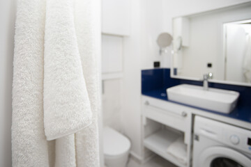 Fototapeta na wymiar bathroom interior background, minimalist apartment design