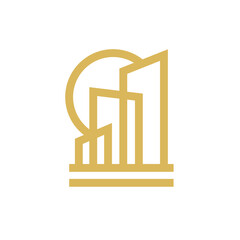 Building logo template in line art style. Good for architecture construction, real estate, apartment, house, home, etc