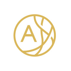 Initial letter A luxury logo design template vector