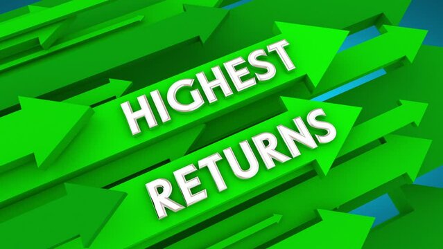 Highest Returns Arrows Rise Most Growth Income 3d Animation