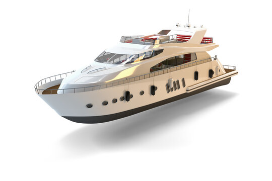 Gro&szlig;e Motoryacht - isoliert