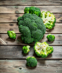 Pieces of fresh broccoli.