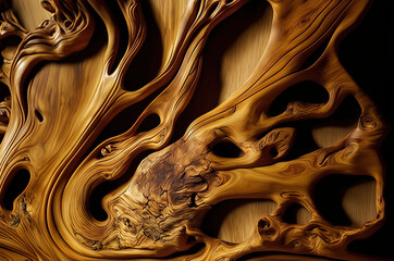 Olive wood texture. Wood background. Generative AI.

