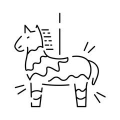 Party celebration birthday, holidays, event, carnival festive line icon. Party decor elements thin. Vector illustration Pinata or pinyata