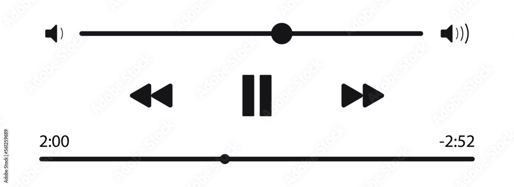 Poster icon media music player in vector. music player in vector. navigation on smartphone device.
