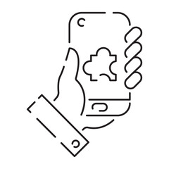 Video game pixel perfect line icon, vector line computer and controller or console. Portable game device mobile