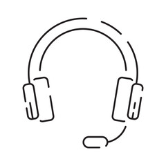 Game icons in modern thin line style. Gaming symbols mobile apps. Simple video game pictograms. computer and controller or console. Portable game device headset