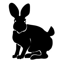 Fototapeta na wymiar Vector silhouette of rabbit, symbol of Chinese New Year 2023.