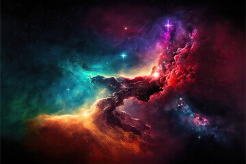 colorful Milky Way with star and sky, Made by AI,Artificial intelligence