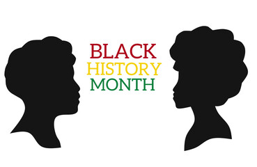 design black history month with silhouettes of African women and men