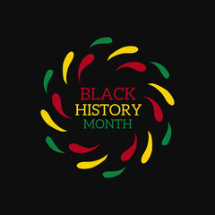 black history month banner with color drip spiral