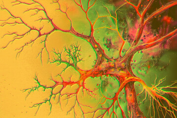 Neurons, brain cells, neural network, 3D illustration