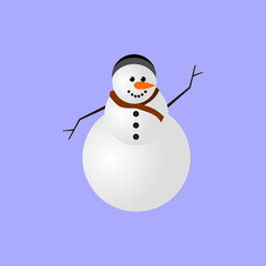 snowman with a beanie and scarf