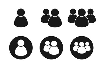 People group icon set, User profile symbol, Persons symbol button for business and app design